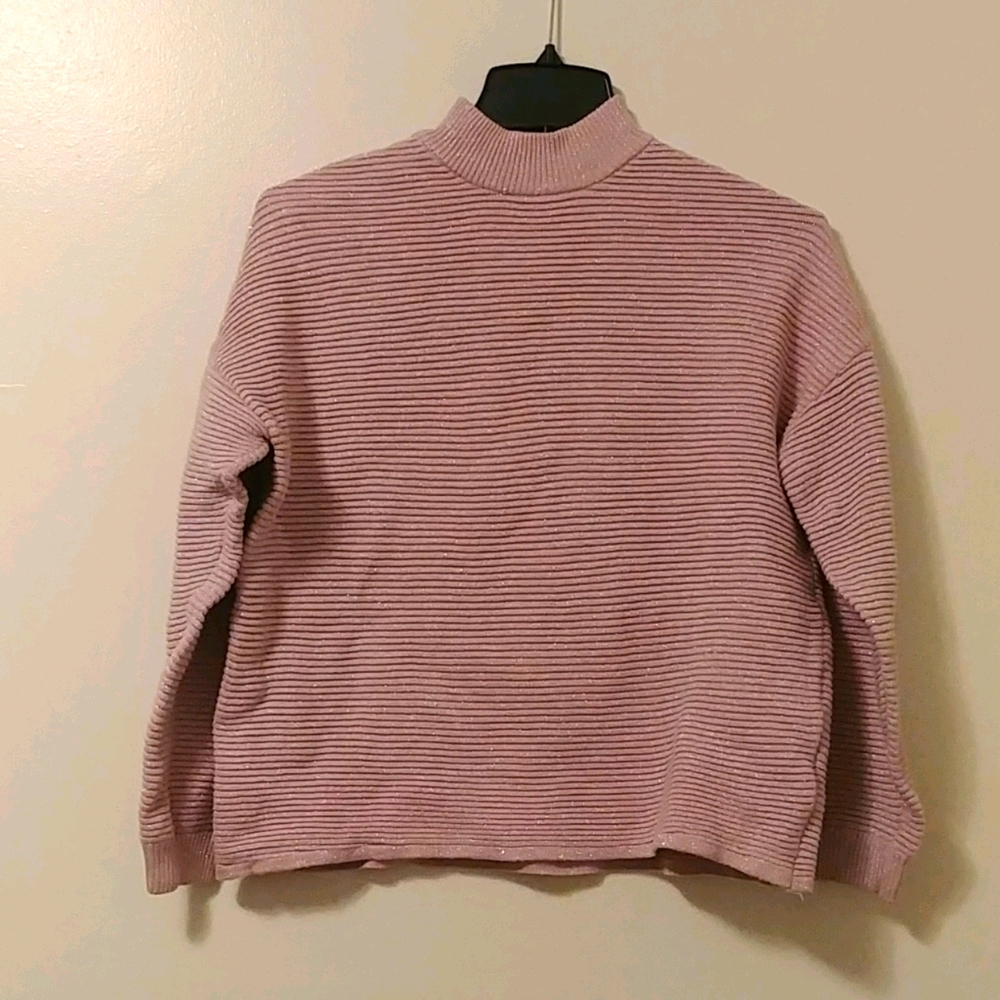 H&M Sparkly Purple Turtleneck Sweater US M